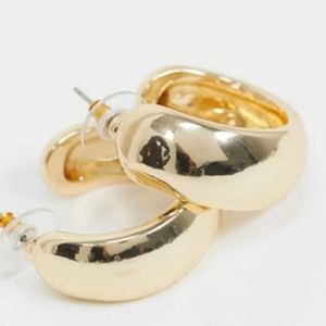💛 Thick chunky gold 30mm hoop earrings